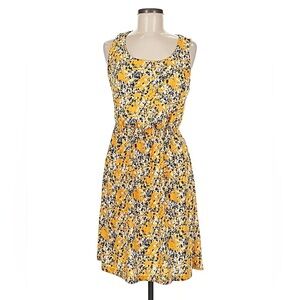 Stitch fix Kaileigh Yellow and Blue Floral Midi Dress with Crossback